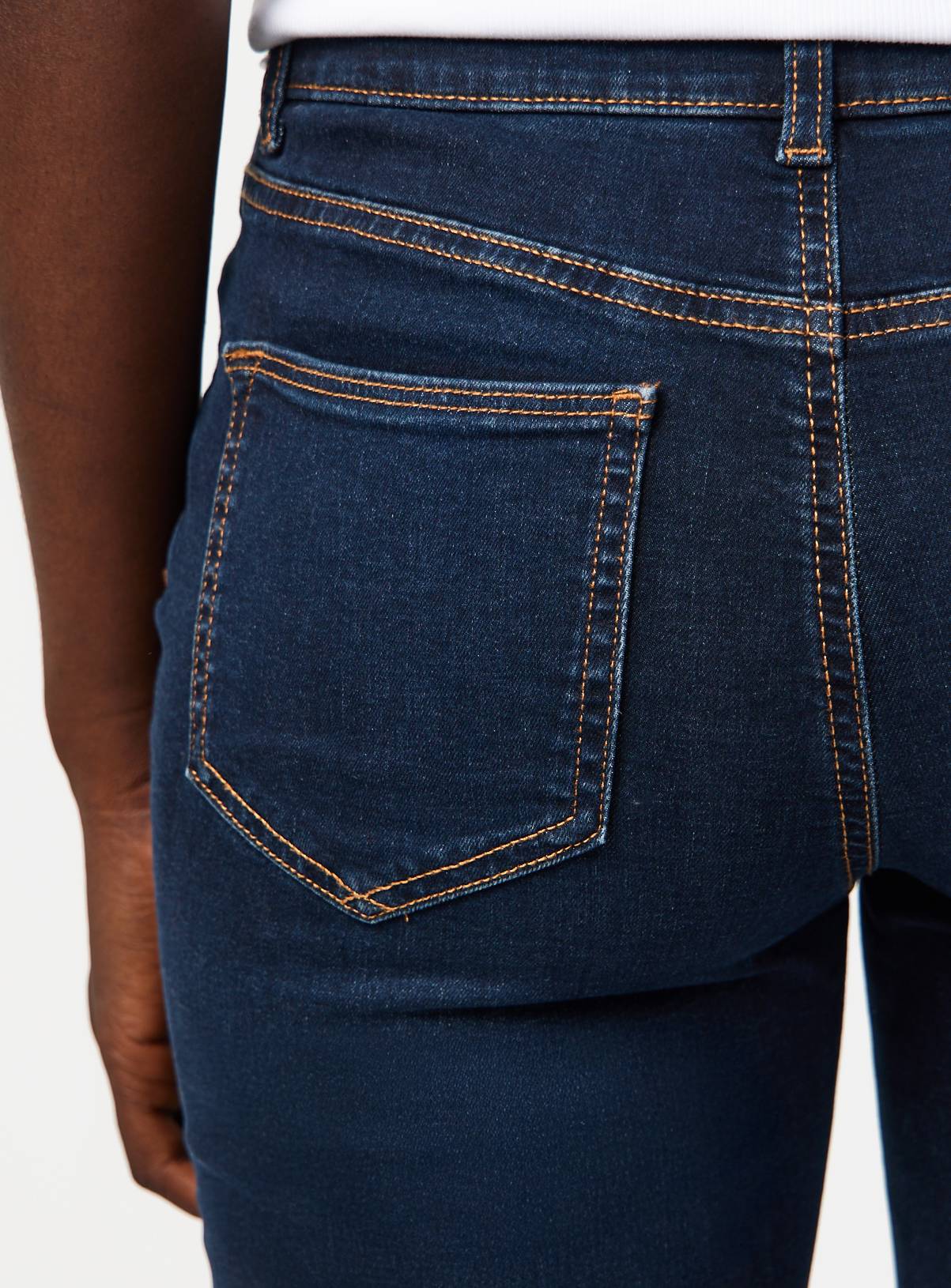 Dark Denim Cotton Stretch Skinny Mid Rise Jeans 18R - Image 3
